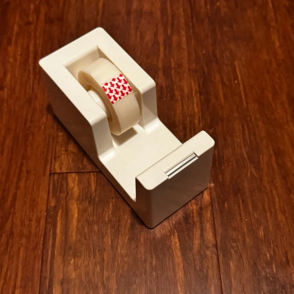 NWT Poppin 2pc SET Tape Dispenser & Roll Glossy Clean White Acrylic Office Desk